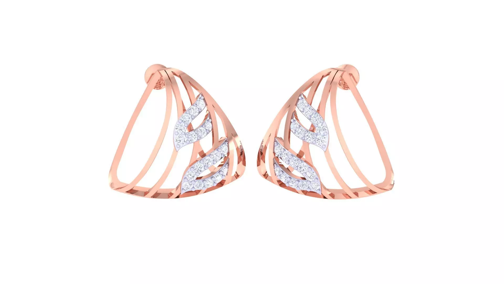 High Jewelry Diamond Studs Earrings 3dm stl 3mf obj glb gltf mtl 3D print model_0