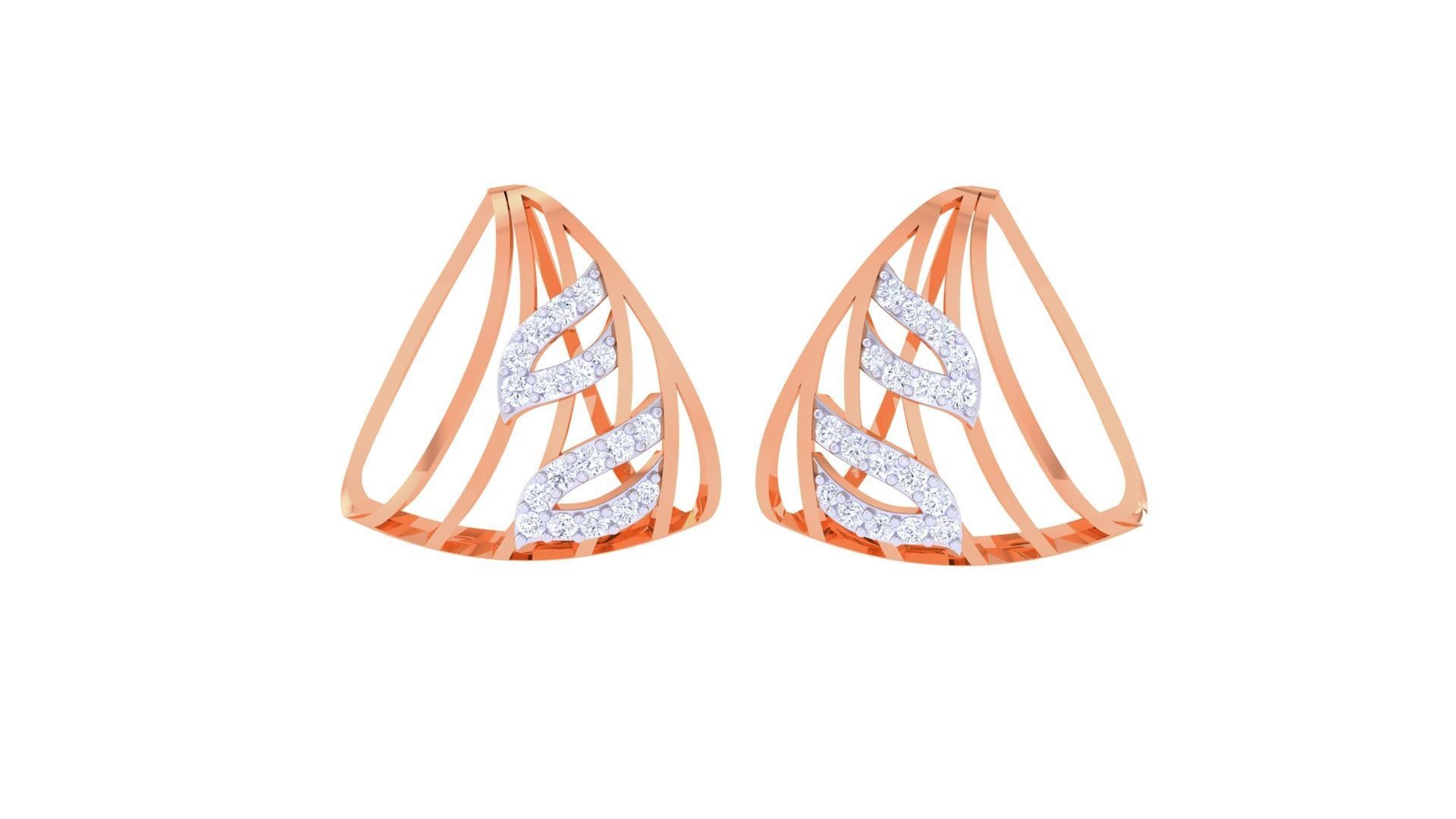 High Jewelry Diamond Studs Earrings 3dm stl 3mf obj glb gltf mtl 3D print model_5