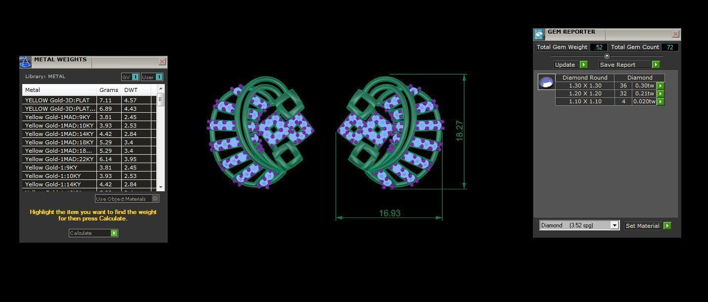 High Jewelry Diamond Studs Earrings 3dm stl 3mf obj glb gltf mtl 3D print model_4