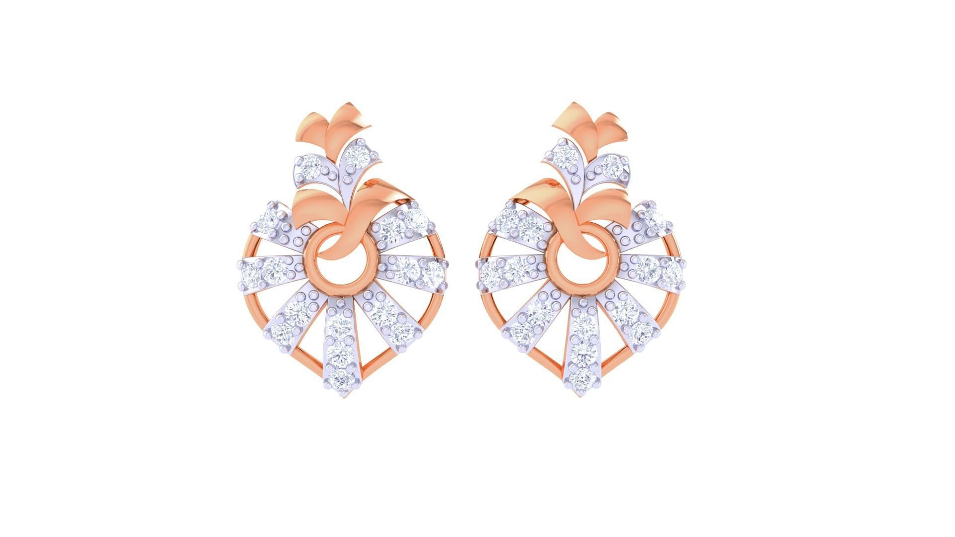 High Jewelry Diamond Studs Earrings 3dm stl 3mf obj glb gltf mtl 3D print model_6