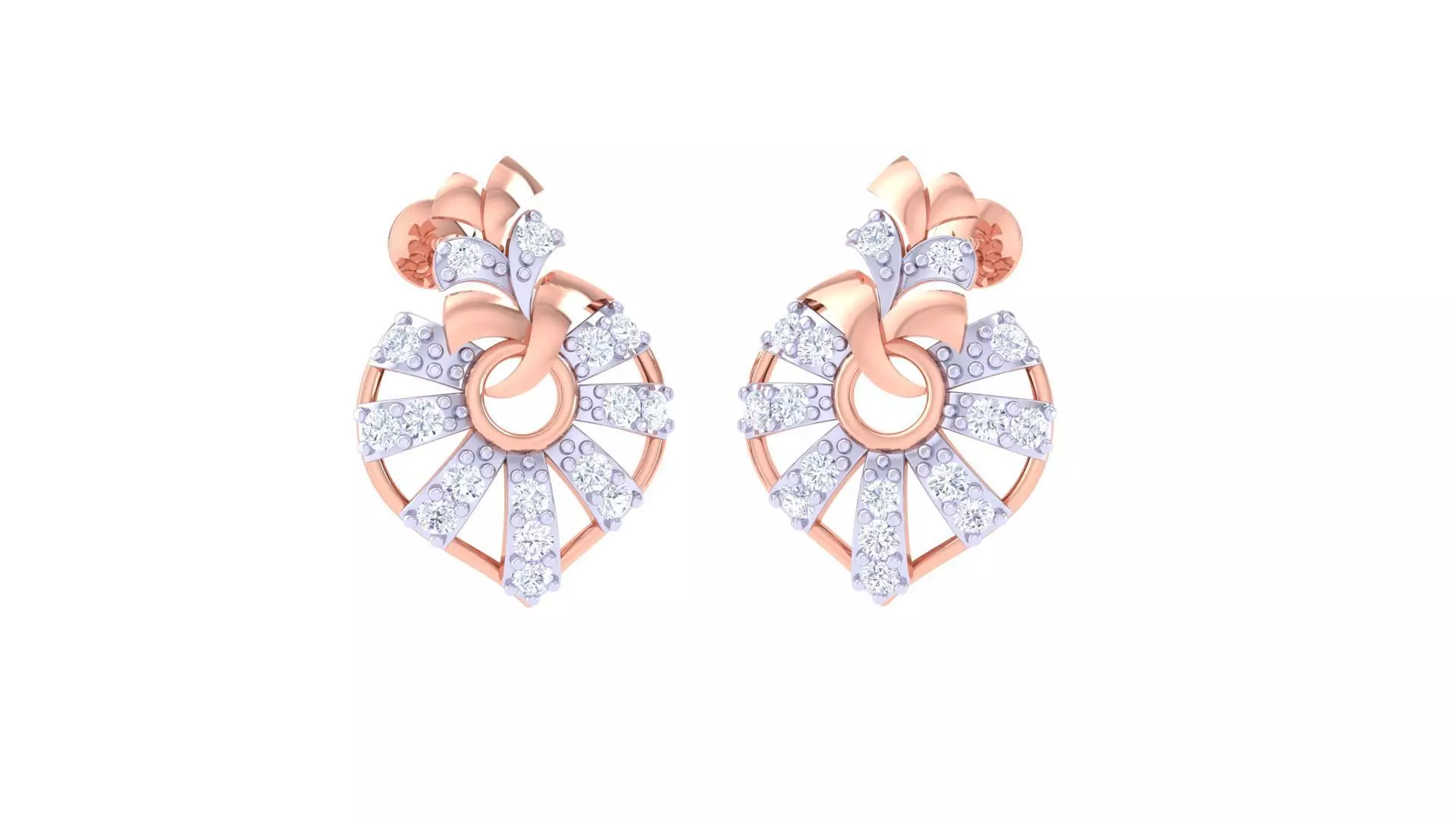 High Jewelry Diamond Studs Earrings 3dm stl 3mf obj glb gltf mtl 3D print model_0