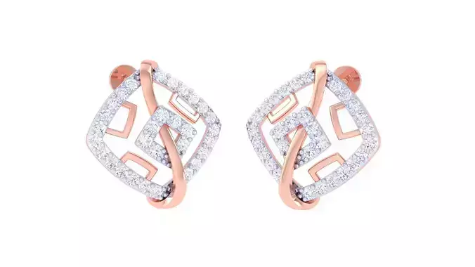 High Jewelry Diamond Studs Earrings 3dm stl 3mf obj glb gltf mtl