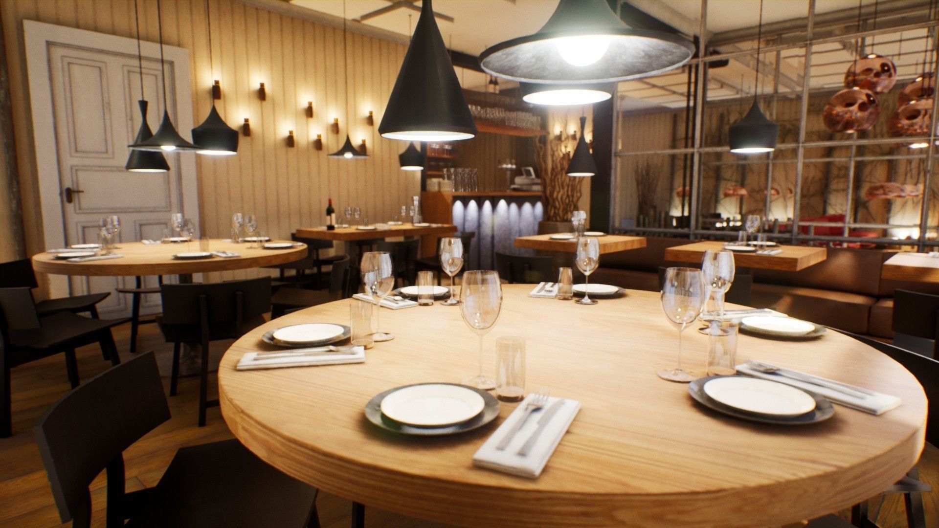 Nordic Restaurant Low-poly 3D model_8