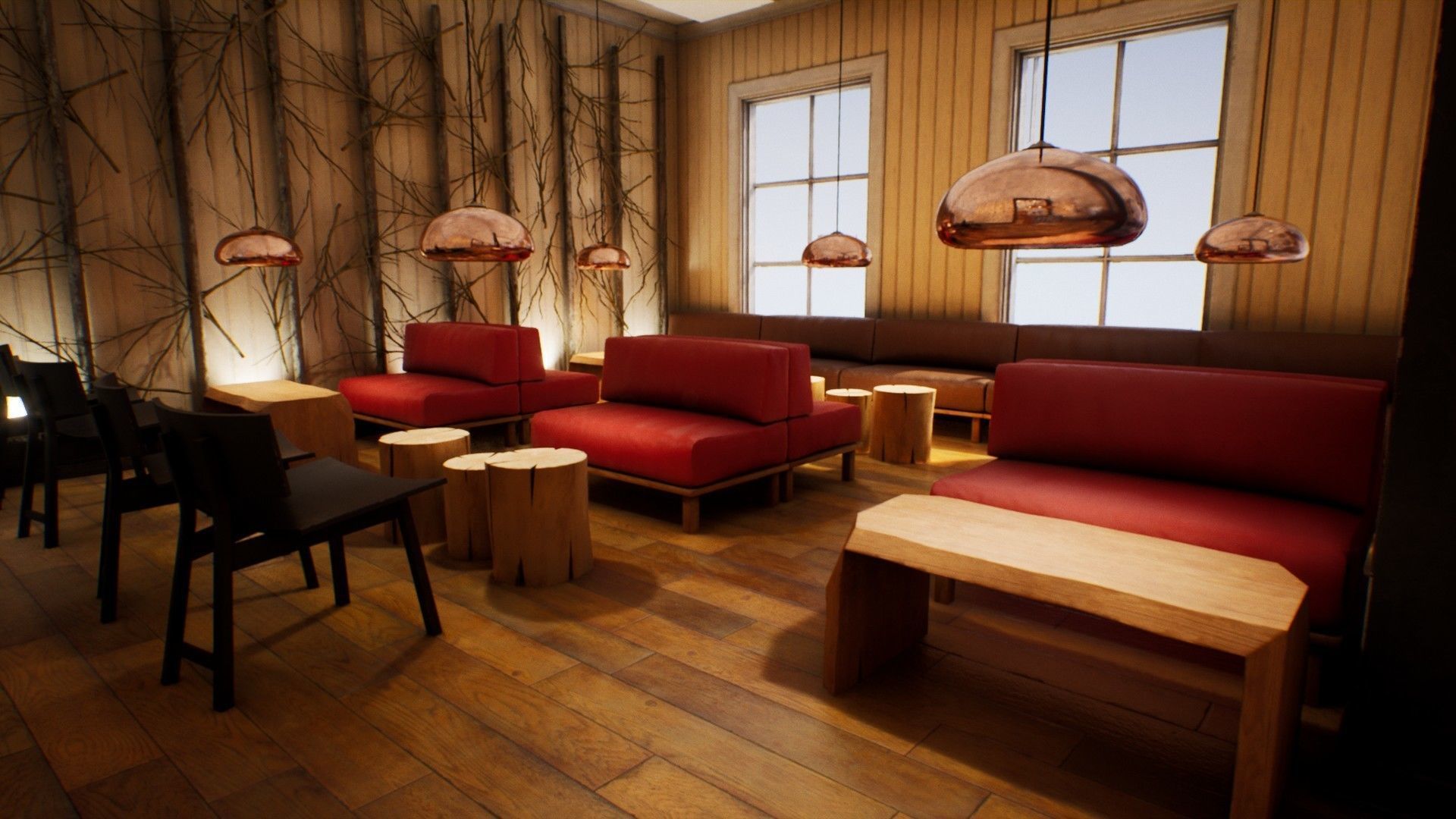 Nordic Restaurant Low-poly 3D model_2