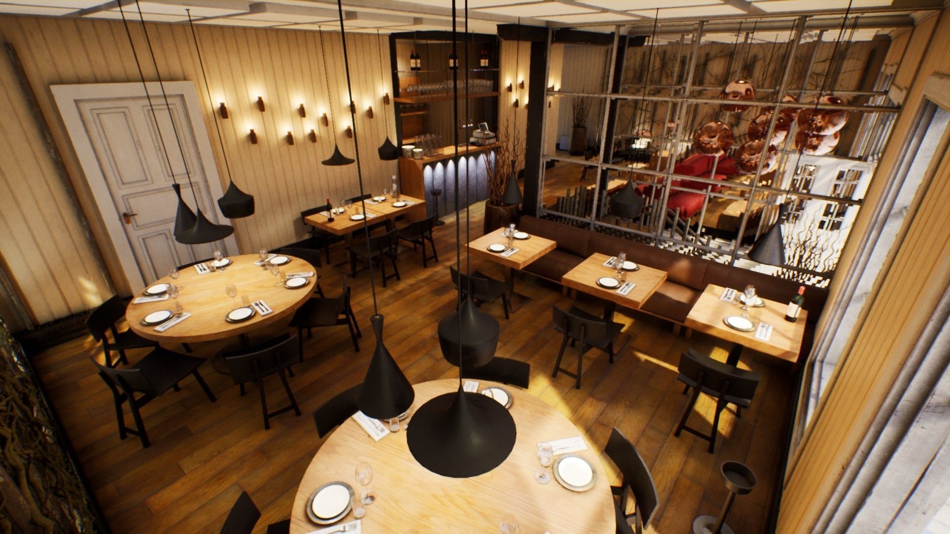 Nordic Restaurant Low-poly 3D model_10