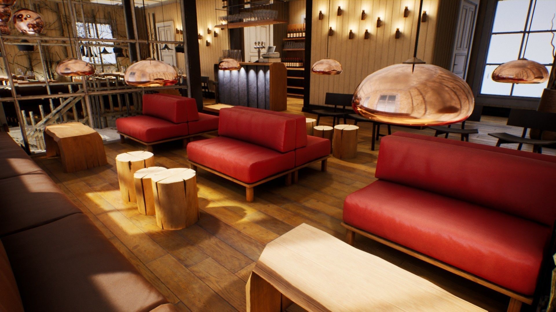 Nordic Restaurant Low-poly 3D model_3