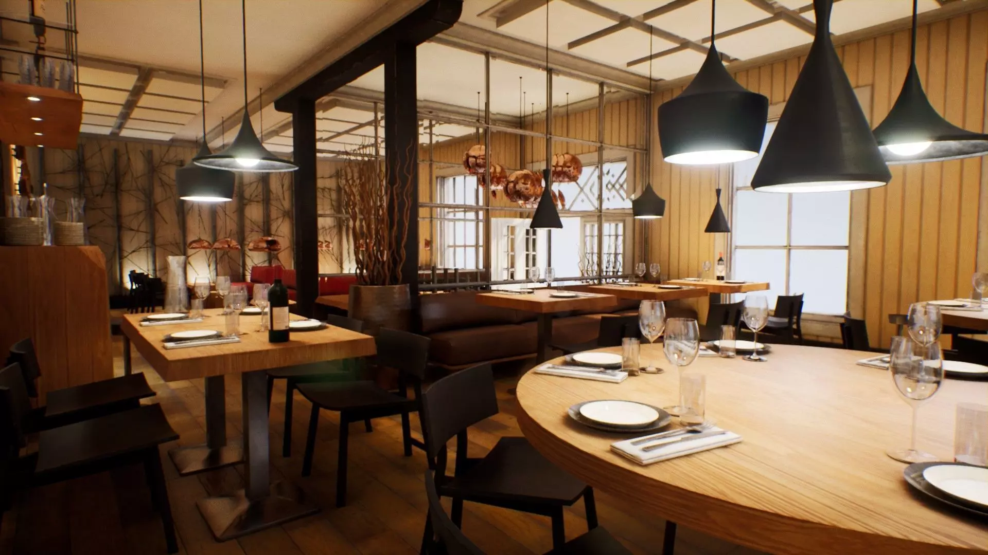 Nordic Restaurant Low-poly 3D model_0