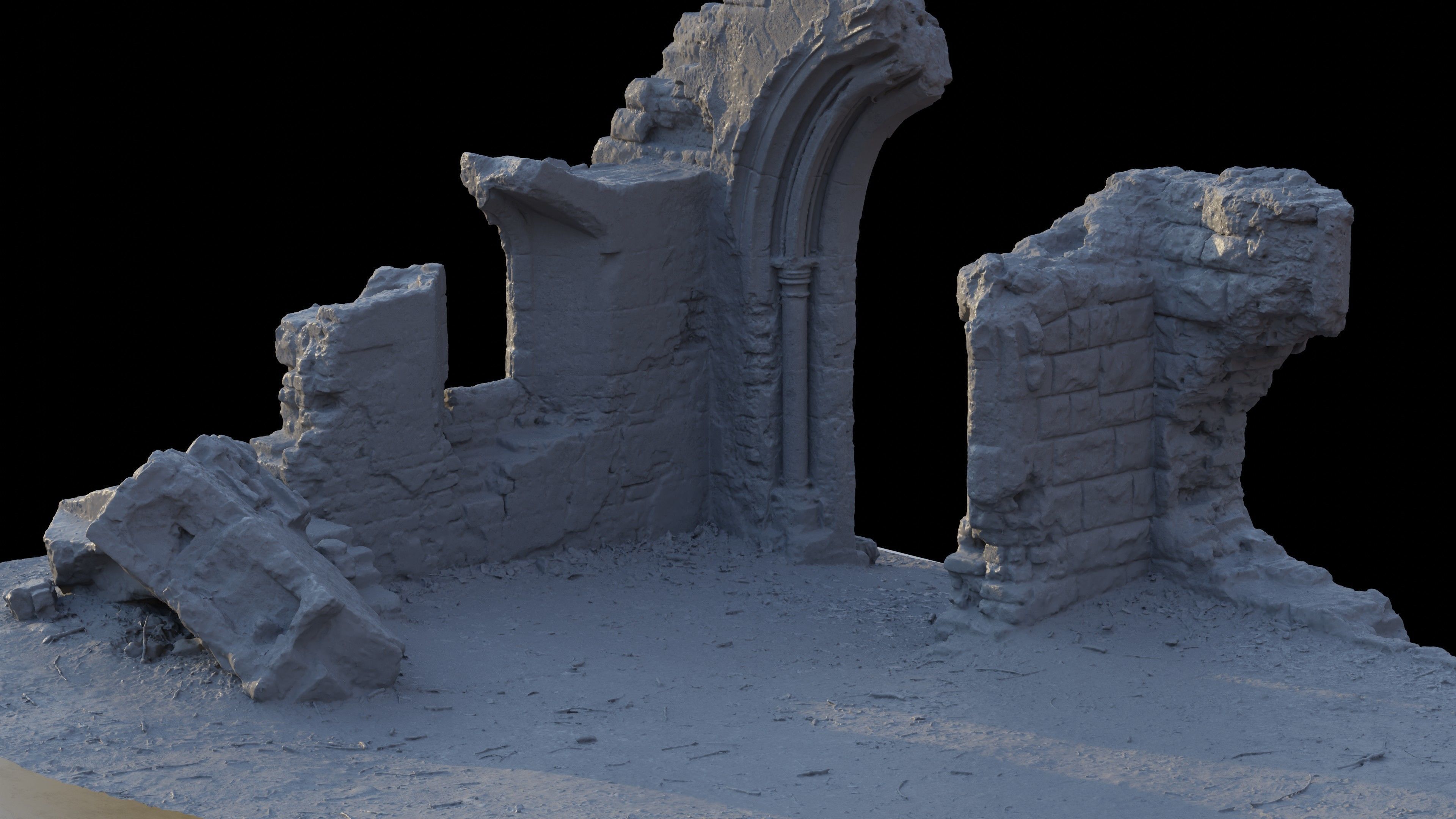 Photogrammetry Model of a Victorial Folly Low-poly 3D model_5