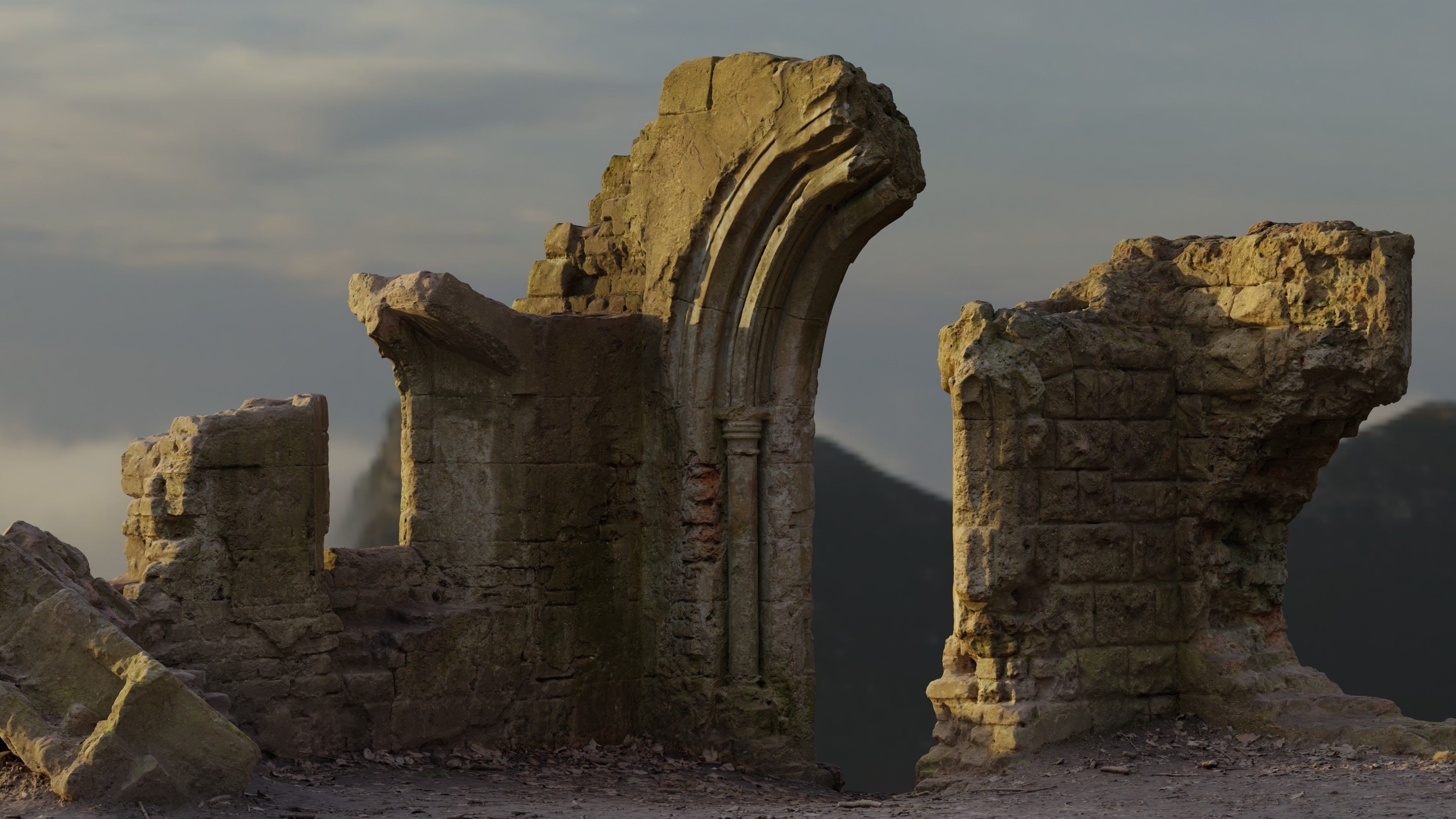 Photogrammetry Model of a Victorial Folly Low-poly 3D model_13