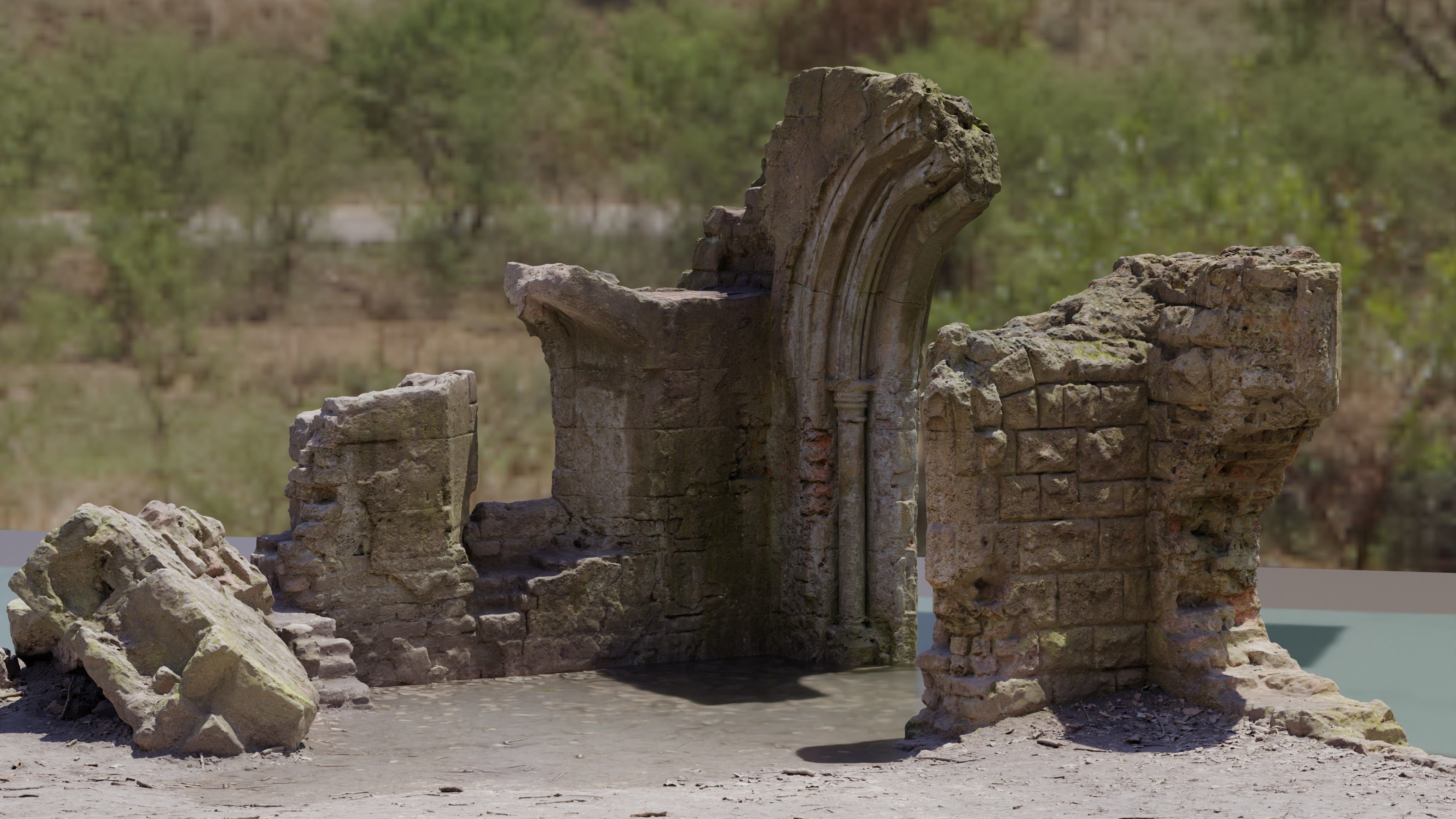 Photogrammetry Model of a Victorial Folly Low-poly 3D model_7