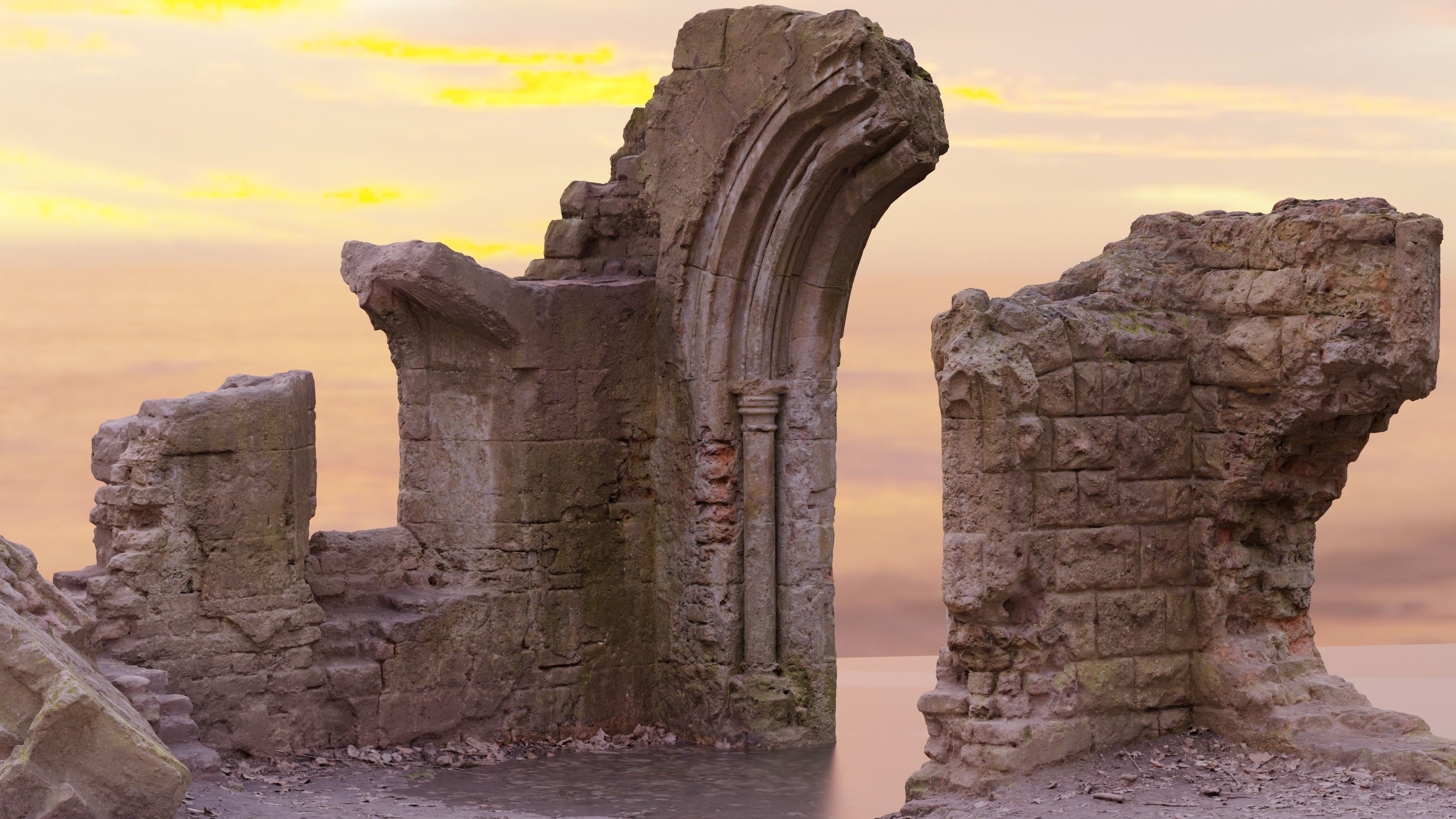 Photogrammetry Model of a Victorial Folly Low-poly 3D model_12