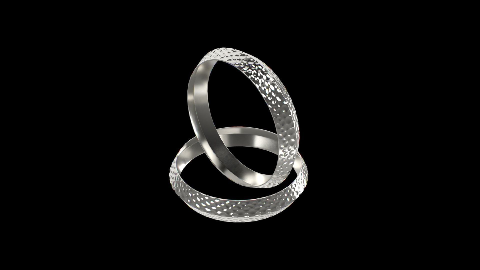 Silver Bangle Low-poly 3D model_5