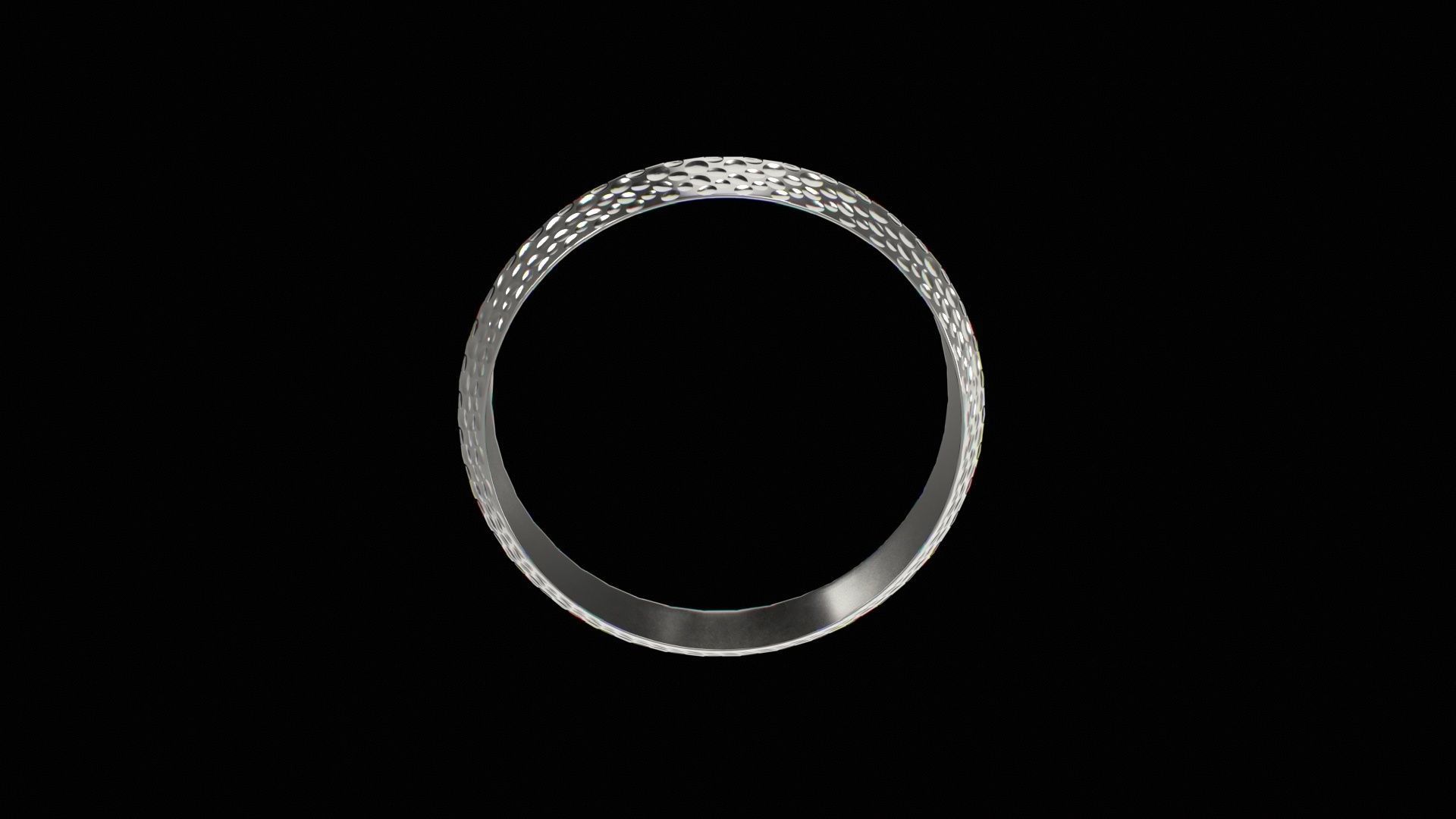 Silver Bangle Low-poly 3D model_3