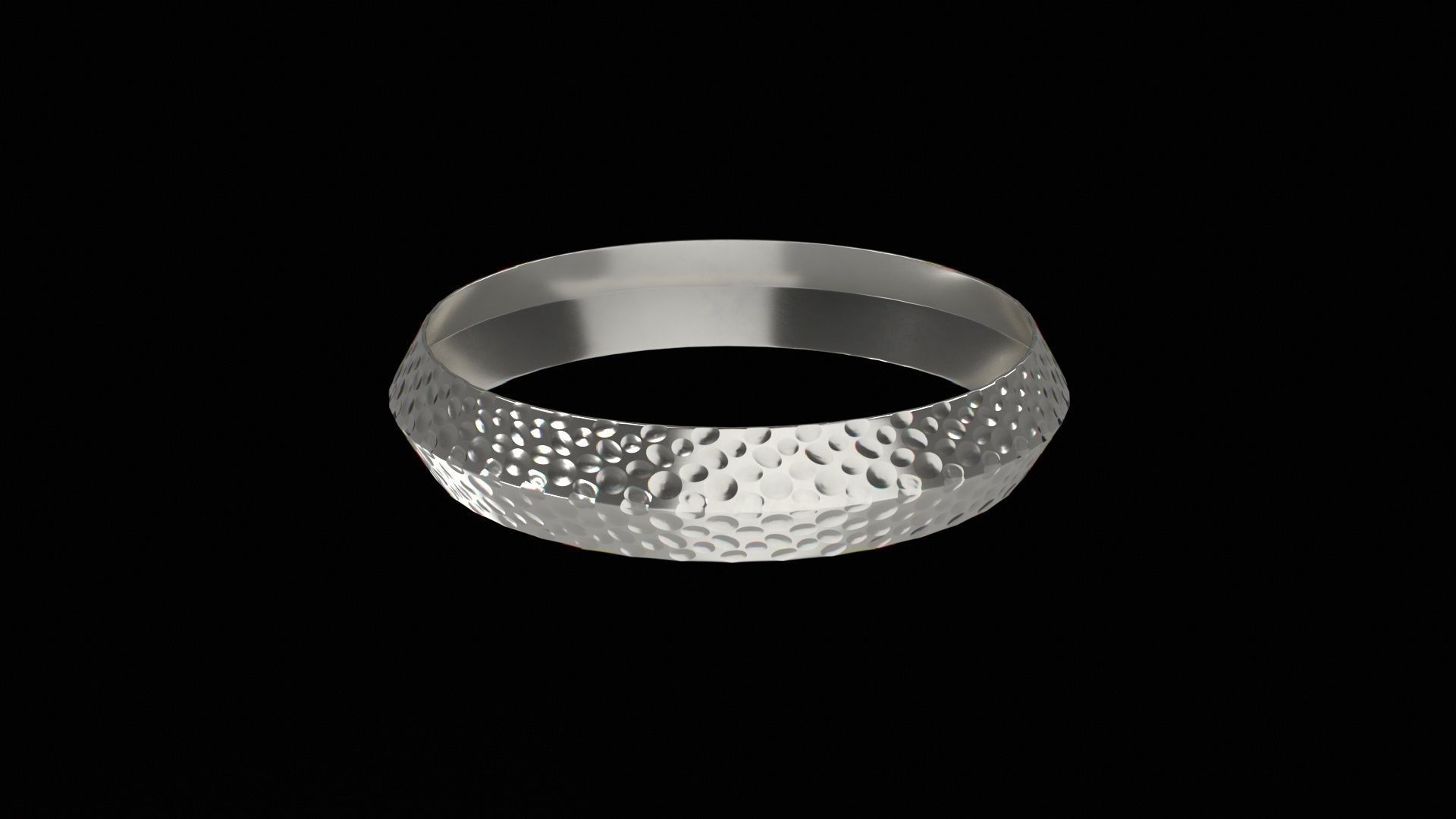 Silver Bangle Low-poly 3D model_4