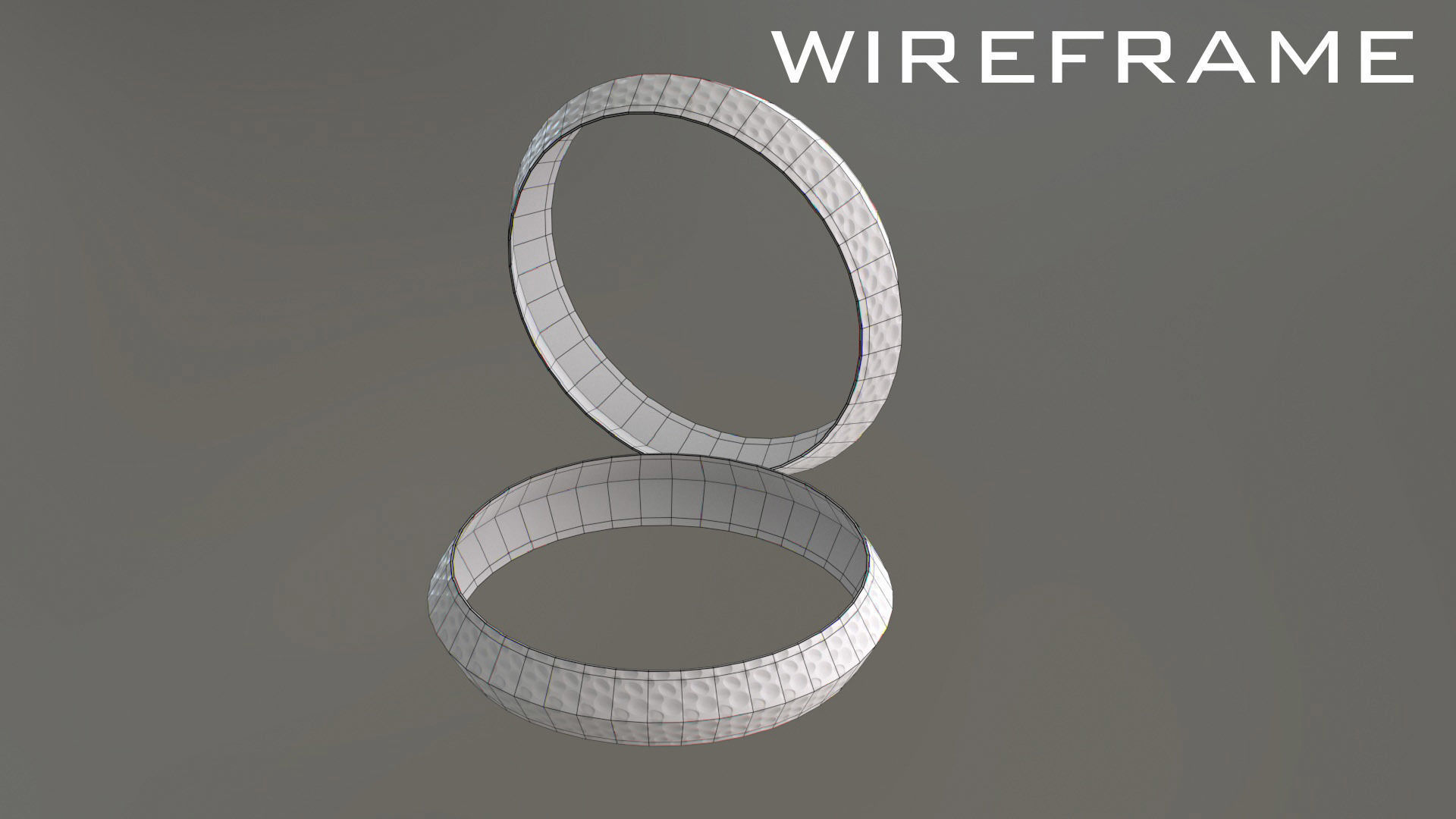 Silver Bangle Low-poly 3D model_7