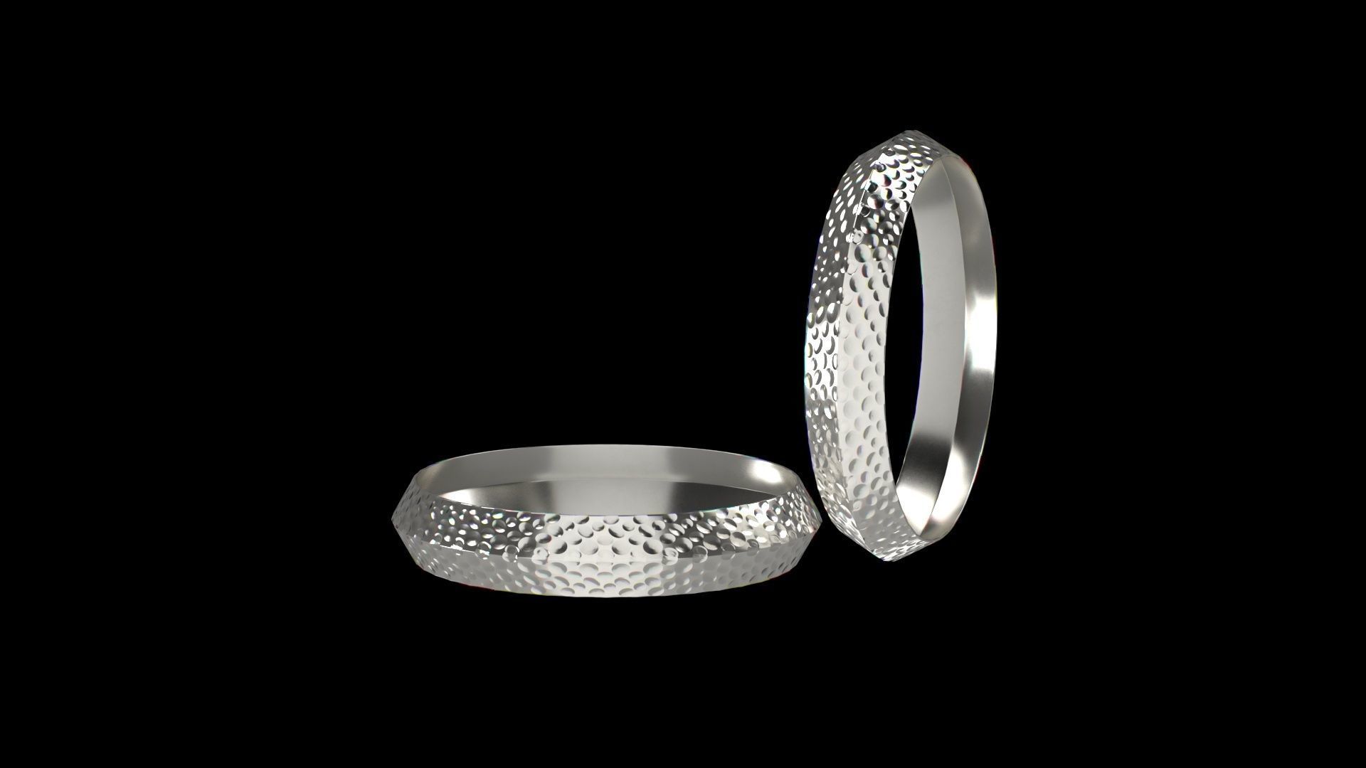 Silver Bangle Low-poly 3D model_6