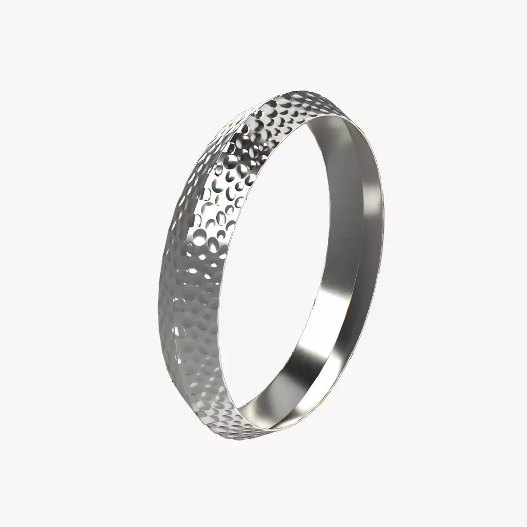 Silver Bangle Low-poly 3D model_0