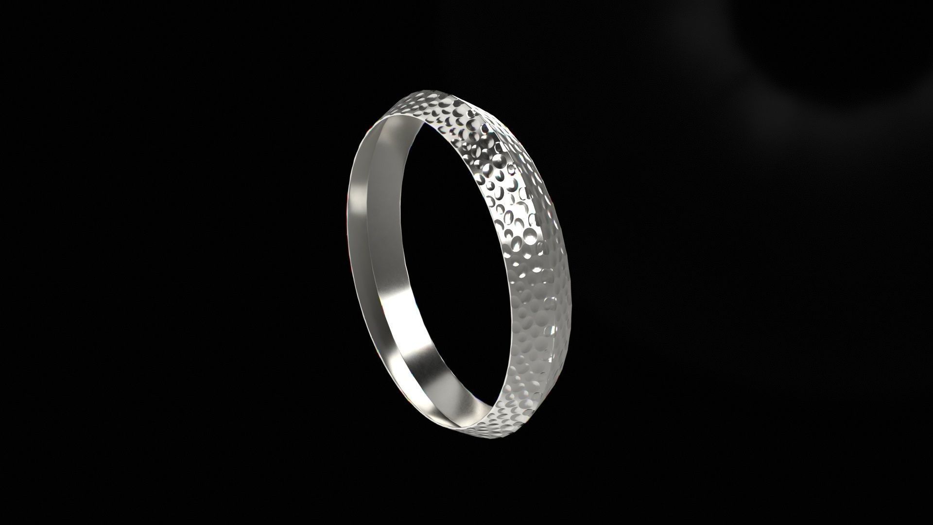 Silver Bangle Low-poly 3D model_1