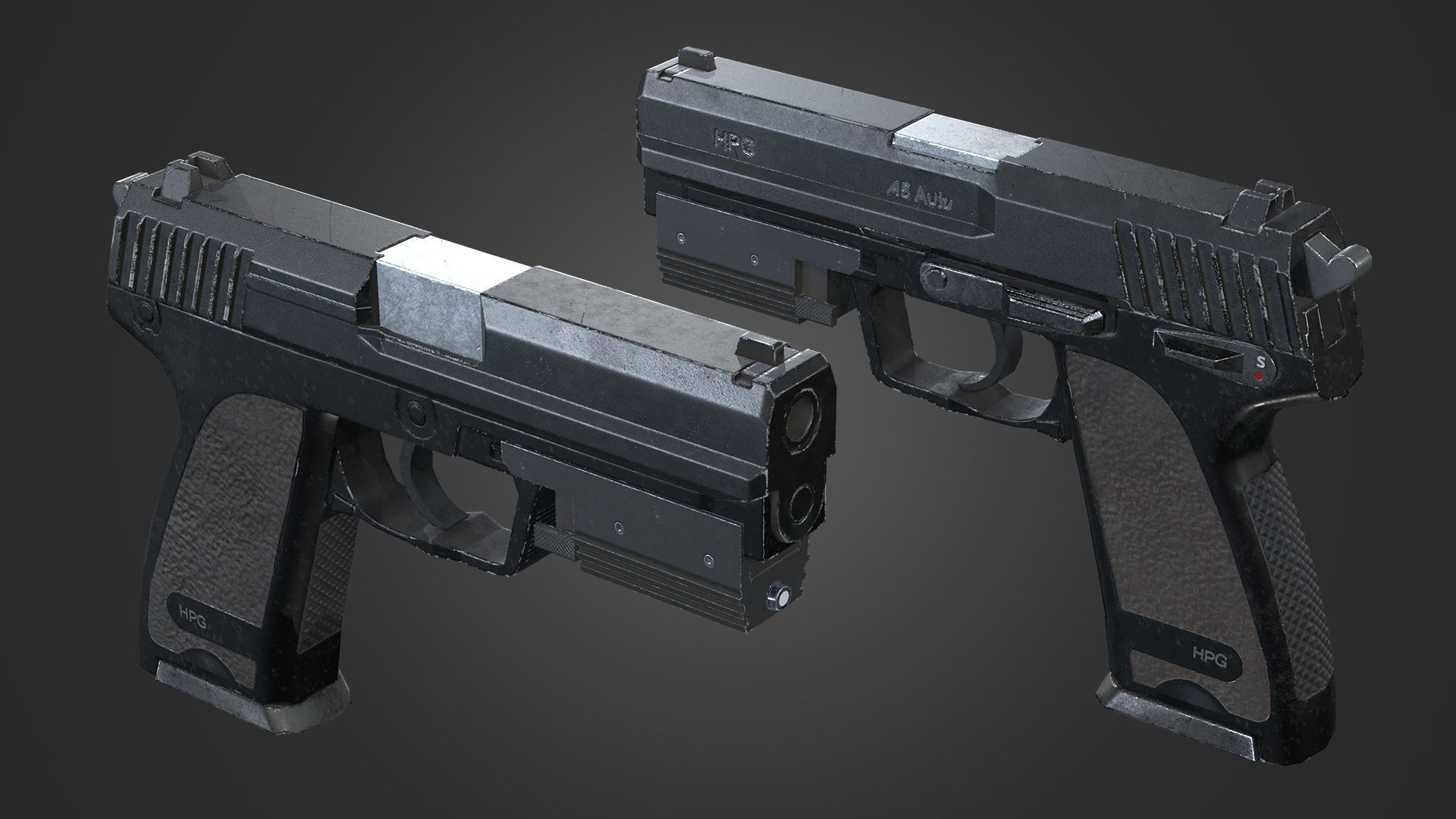 Weapons Pack 1 Low-poly 3D model_1