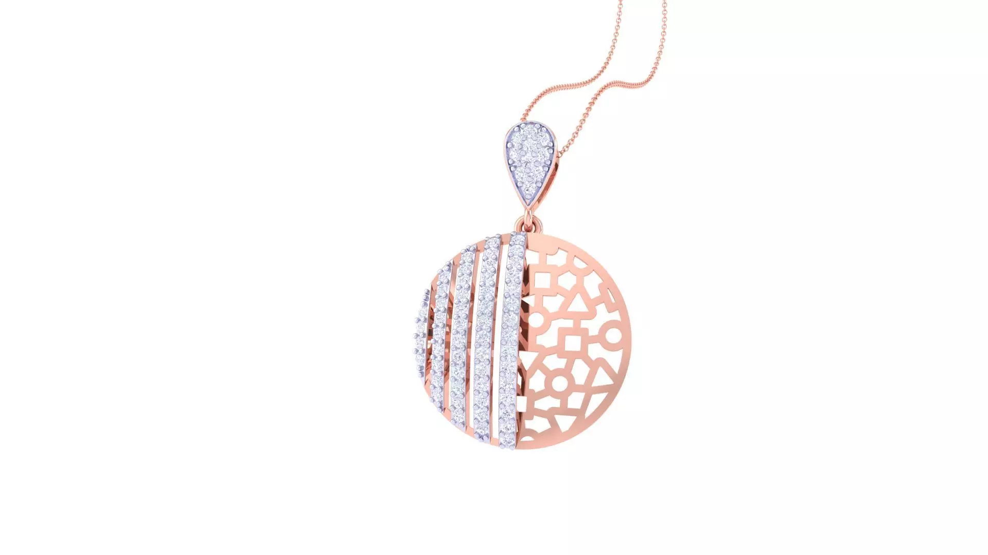 Ultra Vision High Jewelry Wire Mesh Pendant Necklace 3dm stl 3mf 3D print model