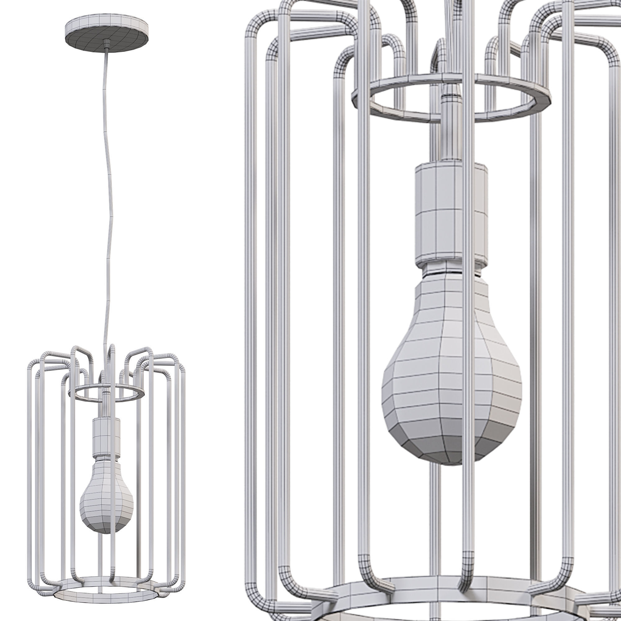 Wired Vertical Pendant by lightology 3D model_2