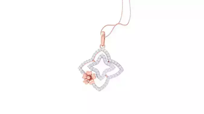 High Jewelry Flower Pendant Necklace 3dm stl 3mf obj glb 3D print model