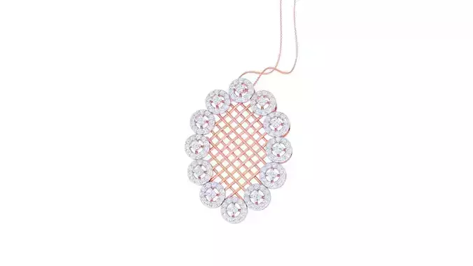 Ultra Vision High Jewelry Square Wire Mesh Pendant Necklace 3dm