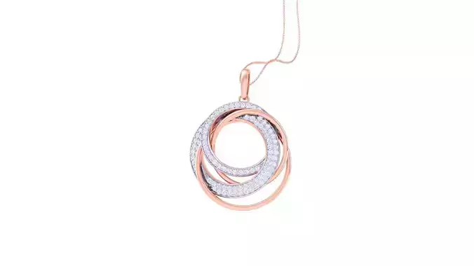 High Jewelry Circle Wire Pendant Necklace 3dm stl 3mf obj glb 3D print model