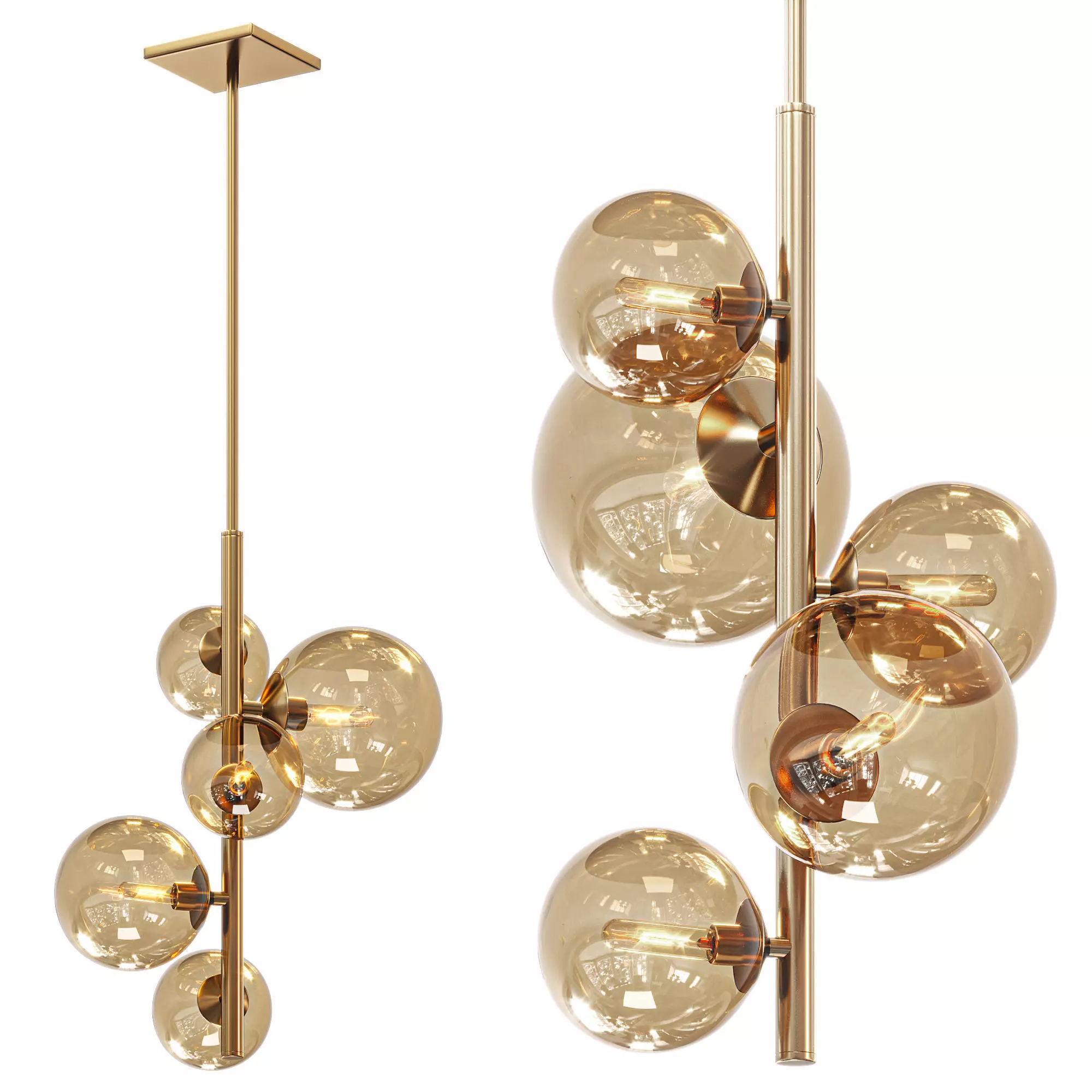 Glasgow Five Light Pendant By Dainolite 3D model_0