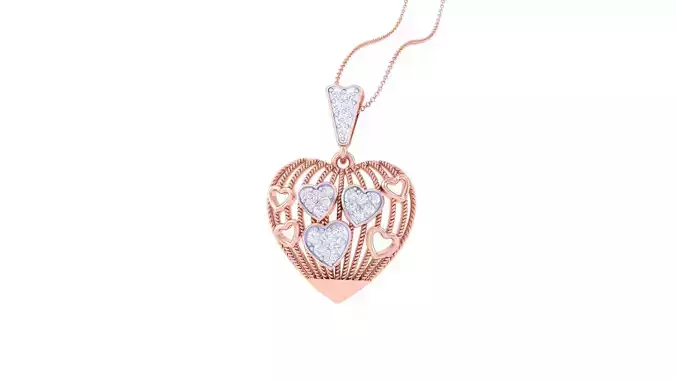 High Jewelry Wire Heart Love  Pendant Necklace 3dm stl 3mf obj