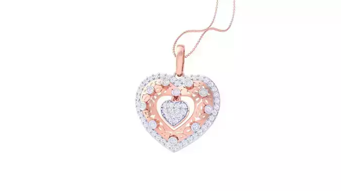 High Jewelry Heart Love  Pendant Necklace 3dm stl 3mf obj glb 3D print model