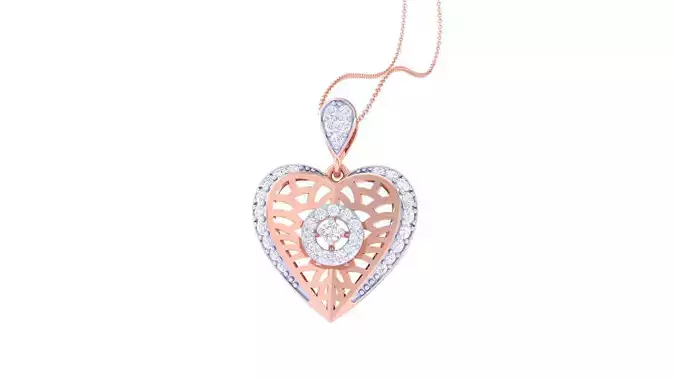 High Jewelry Heart Love  Pendant Necklace 3dm stl 3mf obj glb 3D print model