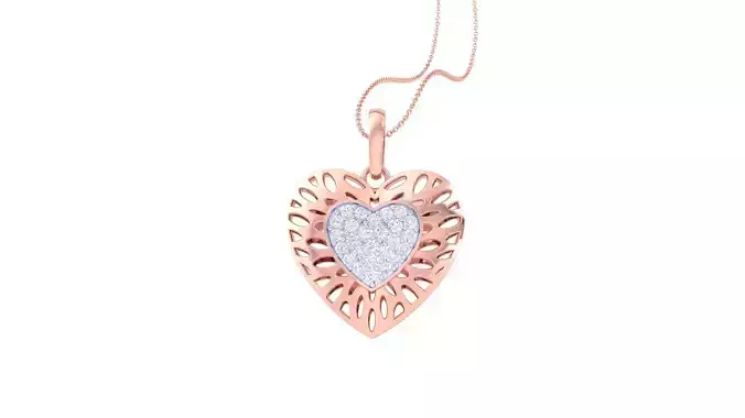 High Jewelry Heart Love  Pendant Necklace 3dm stl 3mf obj glb