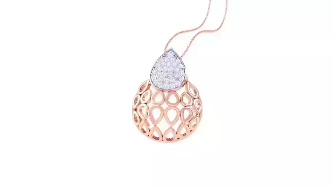 High Jewelry Leaf Pendant Necklace 3dm stl 3mf obj glb 3D print model