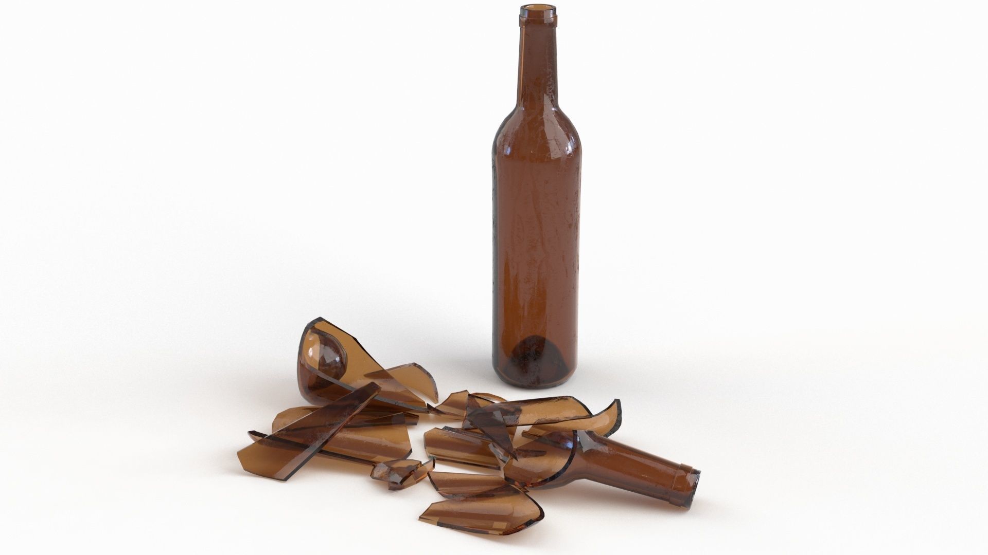 Broken Bottle 750m Low-poly 3D model_12