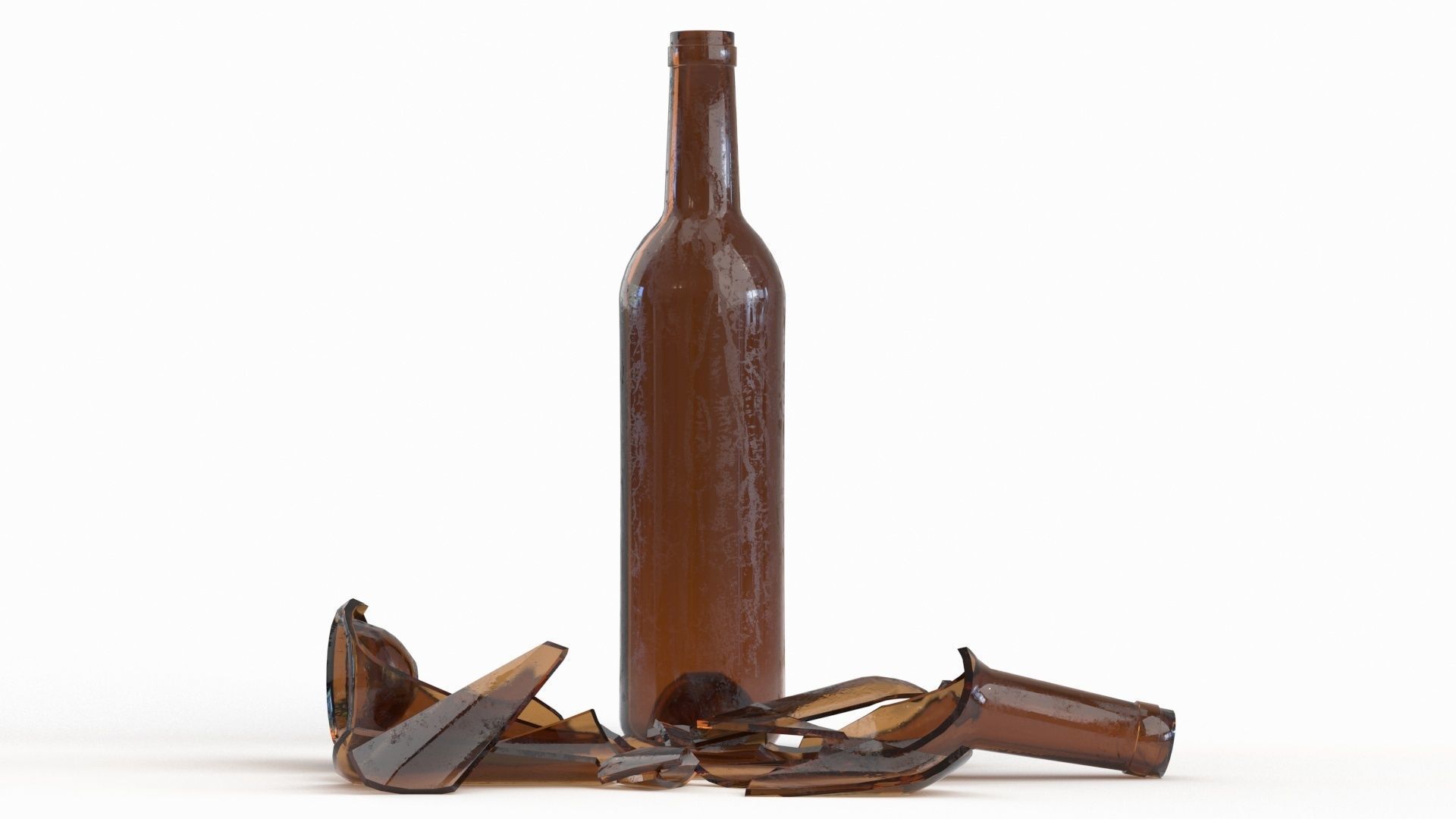 Broken Bottle 750m Low-poly 3D model_13