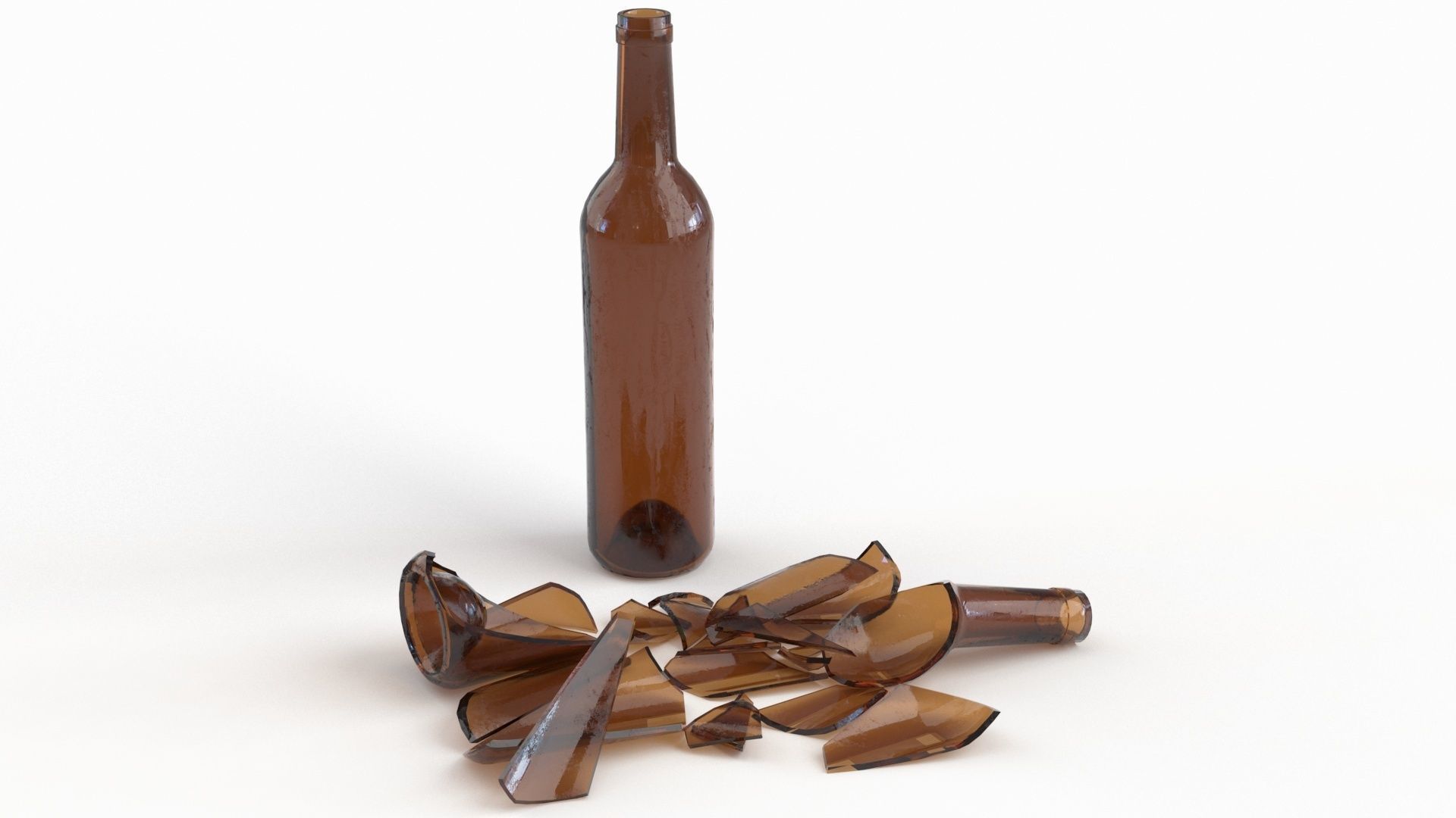 Broken Bottle 750m Low-poly 3D model_4