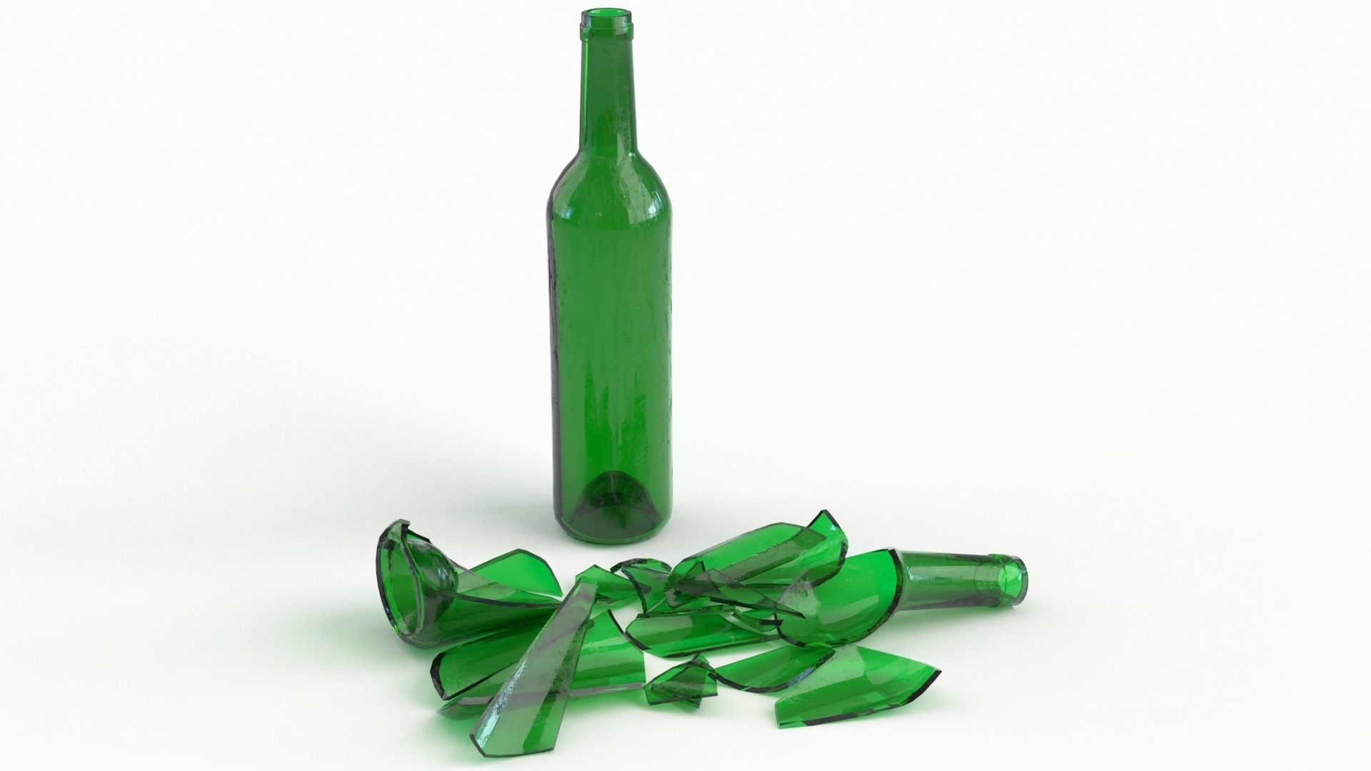 Broken Bottle 750m Low-poly 3D model_3