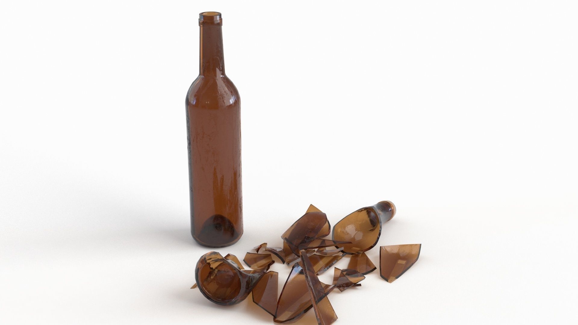Broken Bottle 750m Low-poly 3D model_5