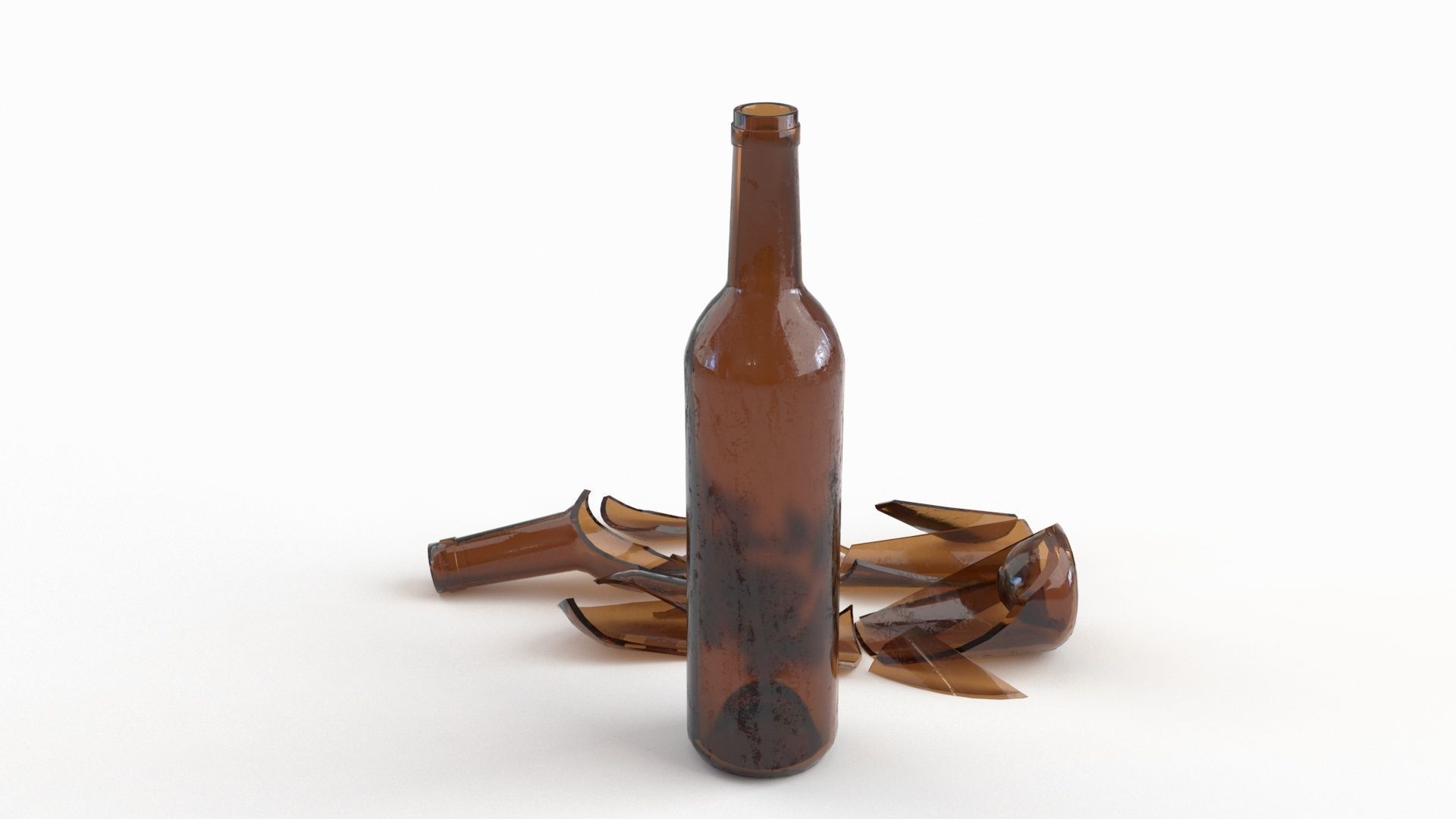 Broken Bottle 750m Low-poly 3D model_8