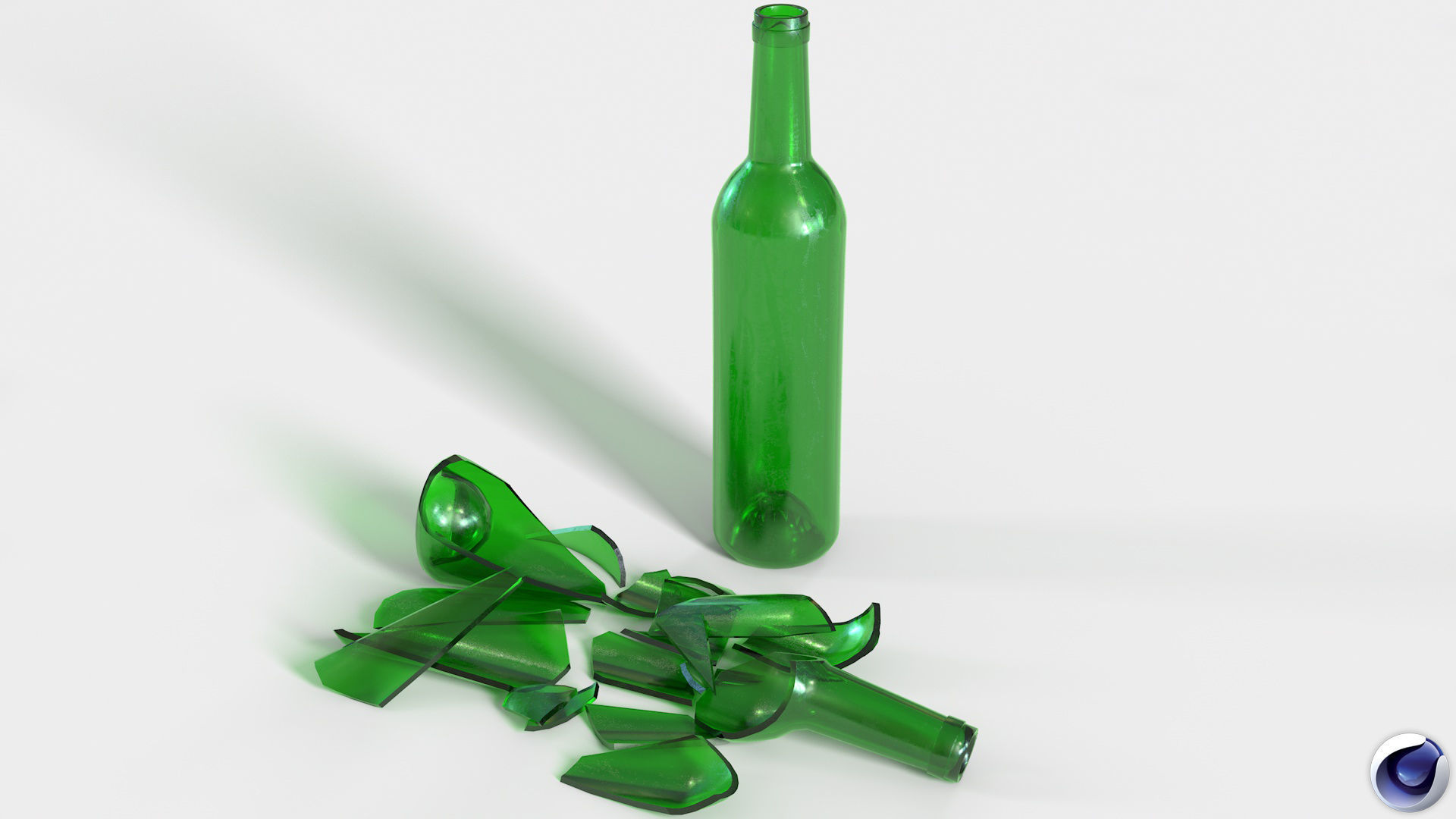 Broken Bottle 750m Low-poly 3D model_2