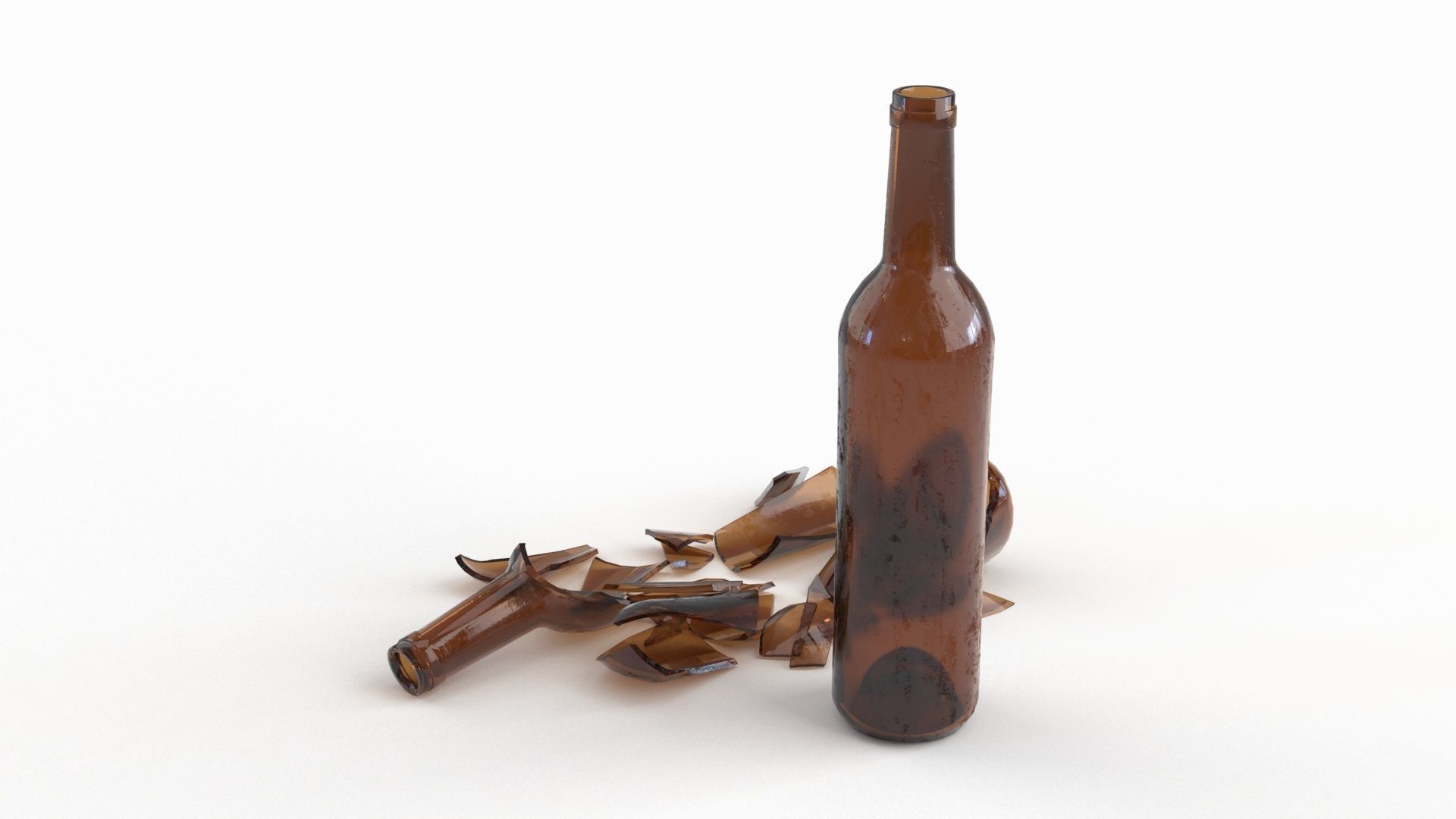 Broken Bottle 750m Low-poly 3D model_9