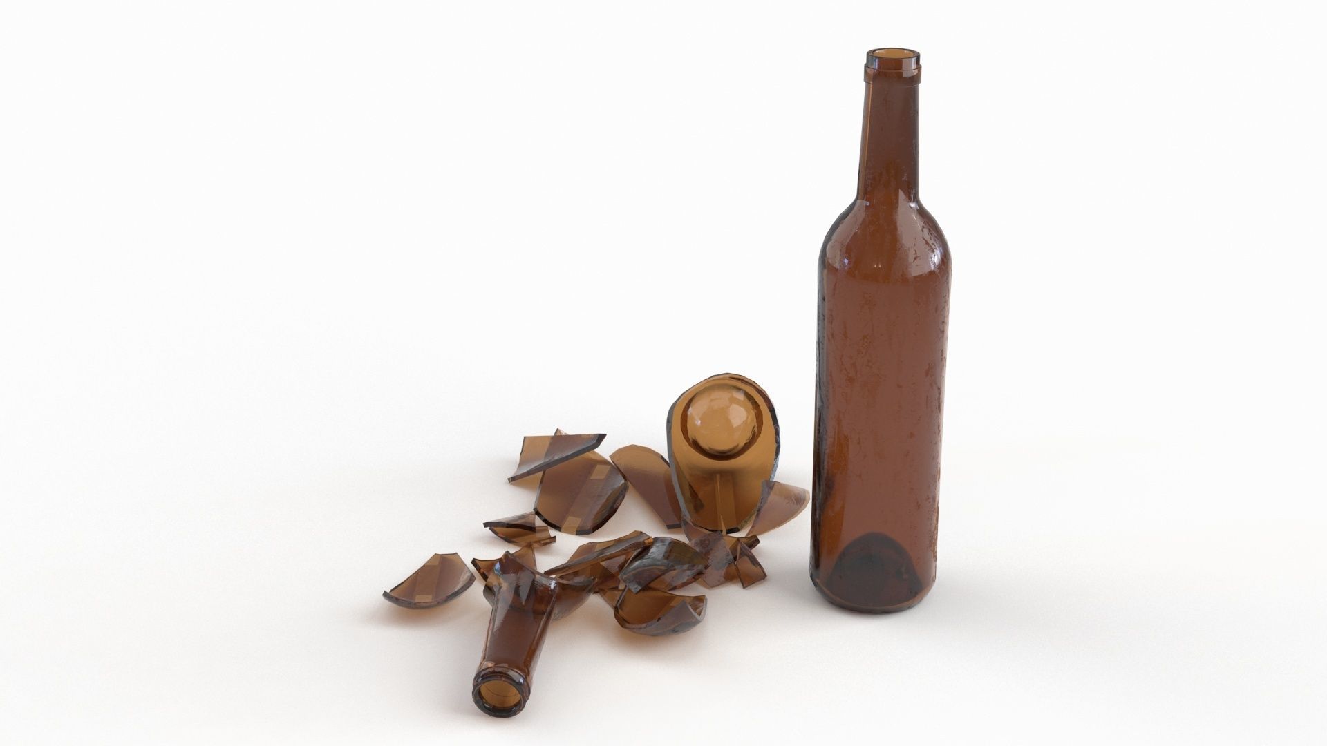 Broken Bottle 750m Low-poly 3D model_10