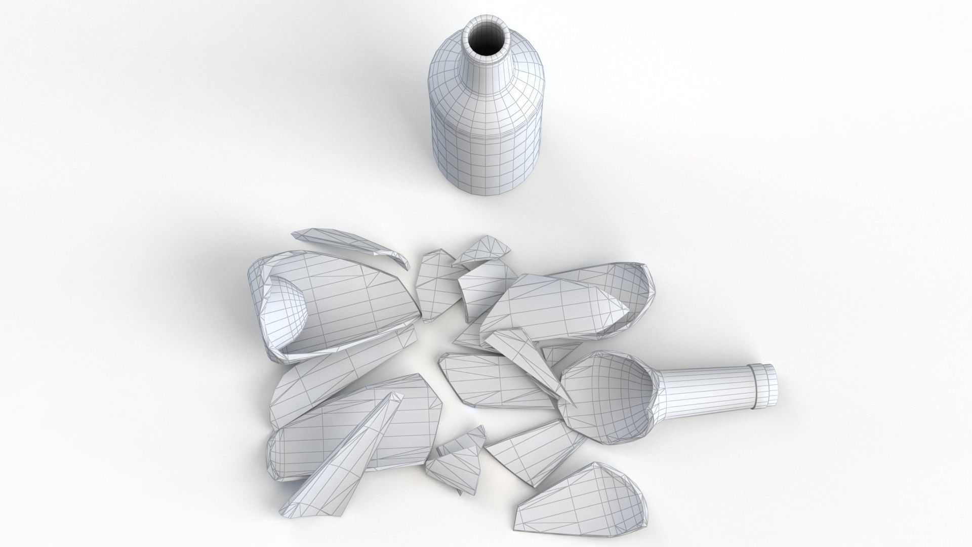 Broken Bottle 750m Low-poly 3D model_18