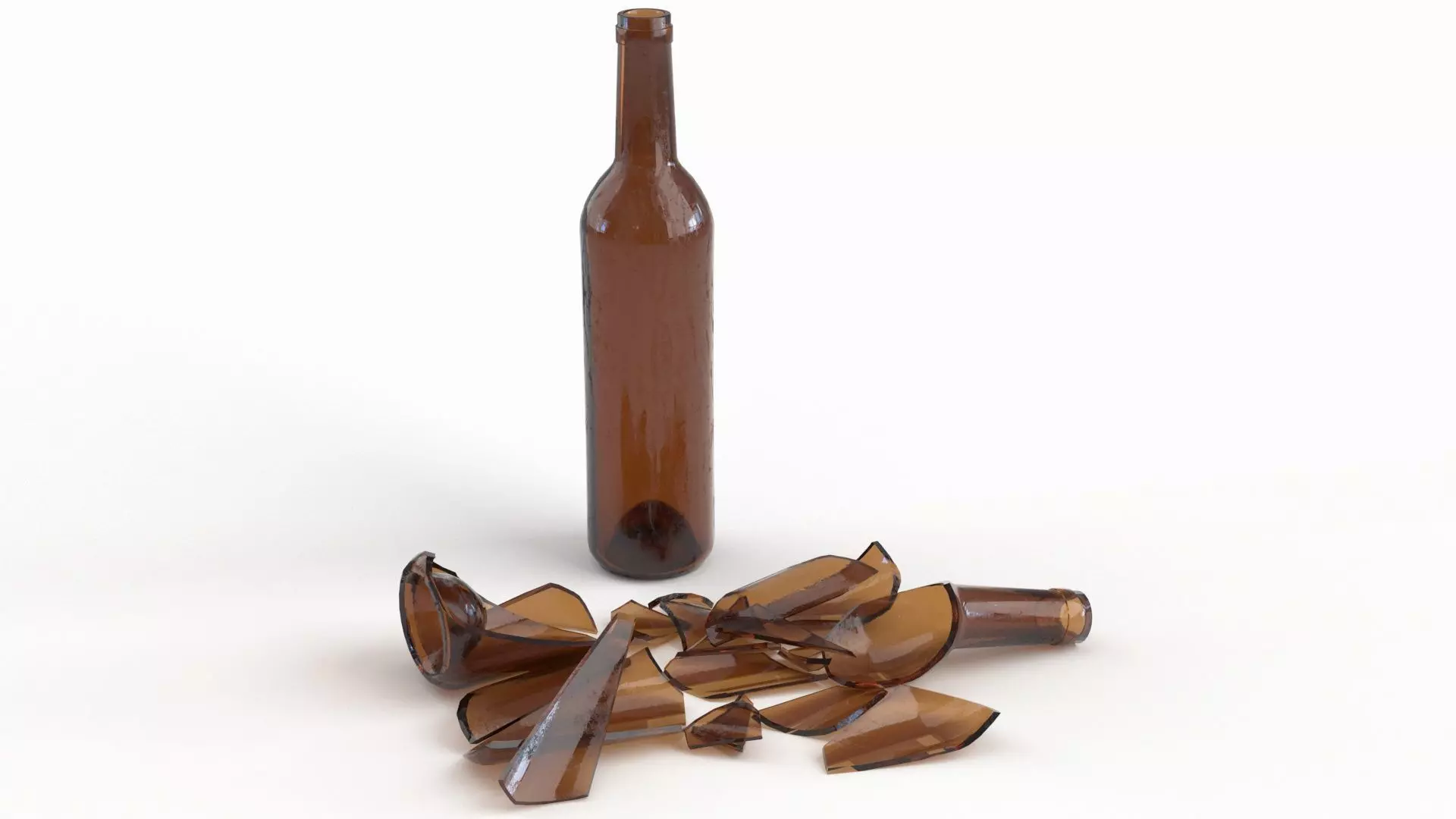 Broken Bottle 750m Low-poly 3D model_0