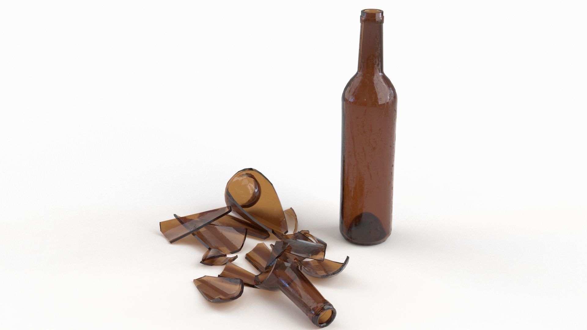 Broken Bottle 750m Low-poly 3D model_11