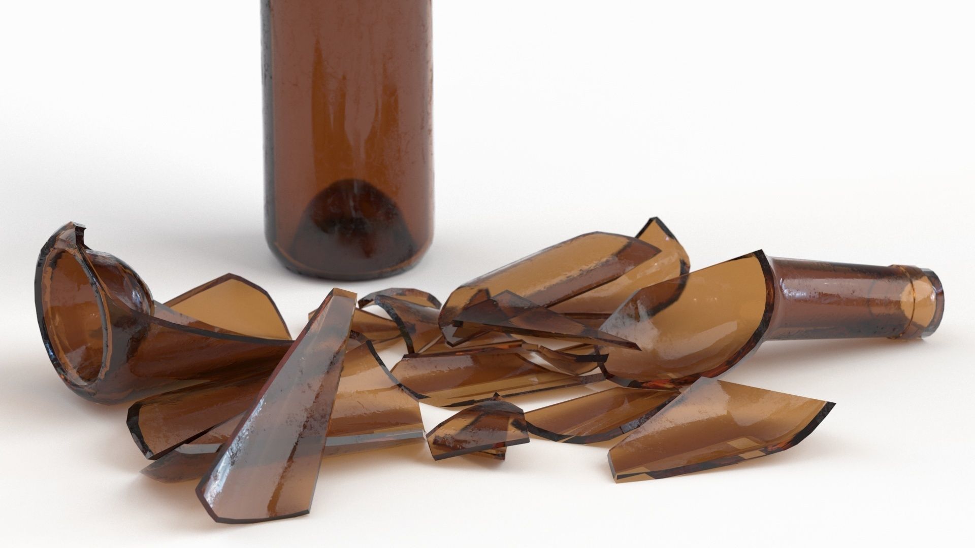 Broken Bottle 750m Low-poly 3D model_15