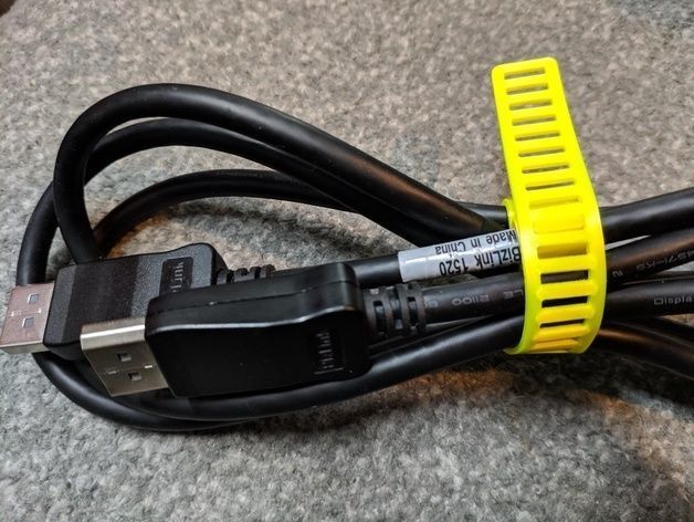 Customizable Clip-On Cable Tie 3D print model_1