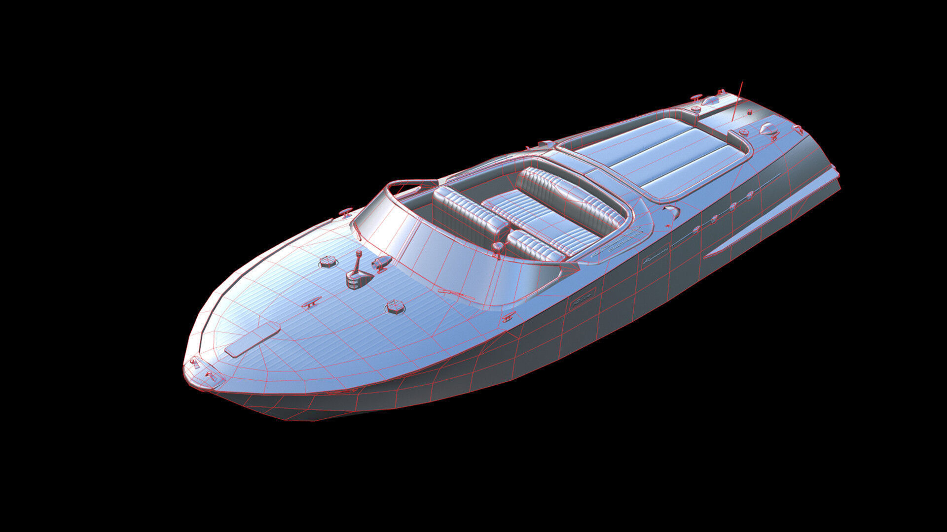 Riva Aquarama Low-poly 3D model_3