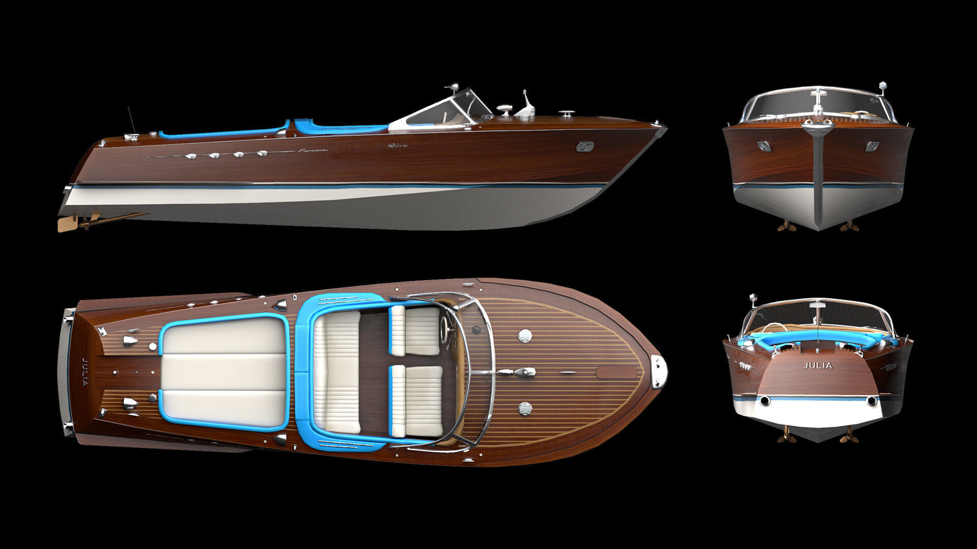Riva Aquarama Low-poly 3D model_2